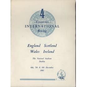 4 COUNTRIES INTERNATIONAL BOXING 1961 BOXING PROGRAMME