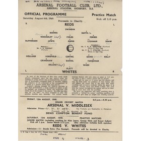 ARSENAL REDS V WHITES (PRACTICE MATCH) 1949-50 FOOTBALL PROGRAMME