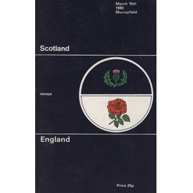 SCOTLAND V ENGLAND 1980 RUGBY PROGRAMME (ENGLAND GRAND SLAM MATCH)