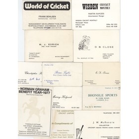 CRICKET RELATED BUSINESS CARDS X 12 (INCLUDING EDRICH & CLOSE)