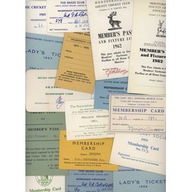 A COLLECTION OF MEMBERSHIP CARDS AND PASSES FOR CLUB AND MINOR COUNTY CRICKET