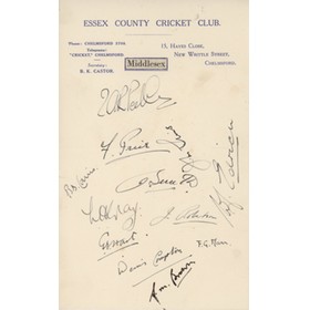 MIDDLESEX 1939 CRICKET AUTOGRAPHS