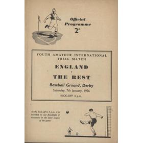 ENGLAND V THE REST (YOUTH AMATEUR INTERNATIONAL) 1955-56 FOOTBALL PROGRAMME