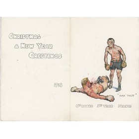 BRITISH 8TH DIVISION 1918 CHRISTMAS CARD - FEATURING BOXERS