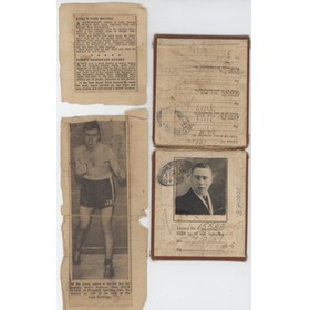 JACK KNOX (PLYMOUTH) BOXING LICENCE 1936-38