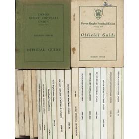 DEVON RUGBY FOOTBALL UNION OFFICIAL GUIDE/HANDBOOK 1950-2015 (44 VOLUMES)