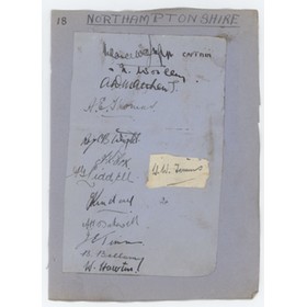 NORTHAMPTONSHIRE CRICKET AUTOGRAPHS 1930