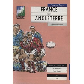 FRANCE V ENGLAND 1991 WORLD CUP RUGBY PROGRAMME