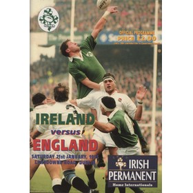 IRELAND V ENGLAND 1995 RUGBY PROGRAMME