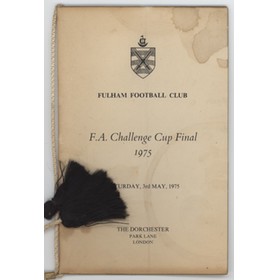 FULHAM FOOTBALL CLUB 1975 (FA CUP FINAL) DINNER MENU