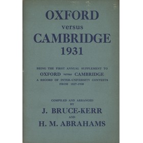 OXFORD VERSUS CAMBRIDGE 1931