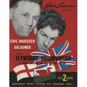 ERIC MARSDEN V DAI DOWER 1955 BOXING PROGRAMME