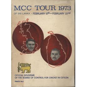 OFFICIAL SOUVENIR M.C.C. TOUR OF CEYLON 1973