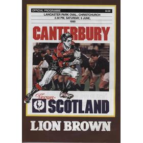 CANTERBURY V SCOTLAND 1990 RUGBY PROGRAMME