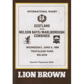 NELSON BAYS / MARLBOROUGH COMBINED V SCOTLAND 1990 RUGBY PROGRAMME