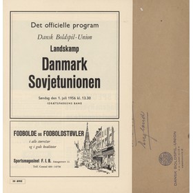 DENMARK V USSR 1956 FOOTBALL PROGRAMME