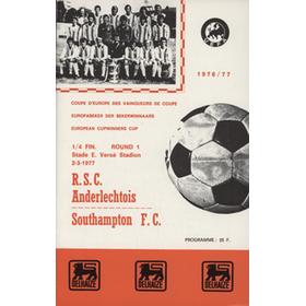 ANDERLECHT V SOUTHAMPTON (ECWC QUARTER FINAL) 1976-77 FOOTBALL PROGRAMME