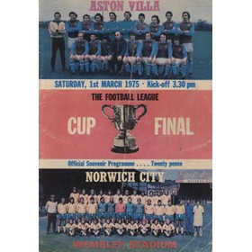 ASTON VILLA V NORWICH CITY 1975 (LEAGUE CUP FINAL) FOOTBALL PROGRAMME