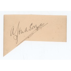 ARTHUR HUDSON (ENGLAND) 1910 RUGBY AUTOGRAPH