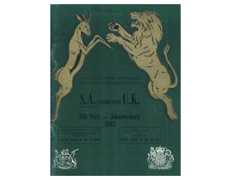 SOUTH AFRICA V BRITISH ISLES 1962 (1ST TEST) RUGBY PROGRAMME