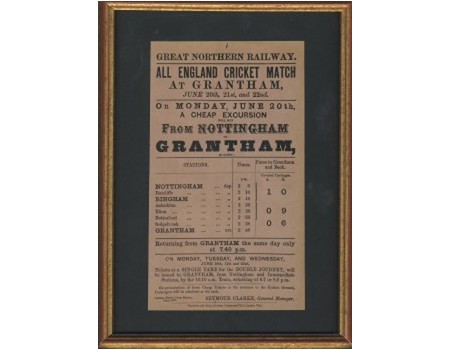 ALL ENGLAND ELEVEN 1870 RAILWAY HANDBILL