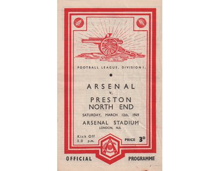 ARSENAL V PRESTON NORTH END 1948-49 Football Programme - Domestic ...