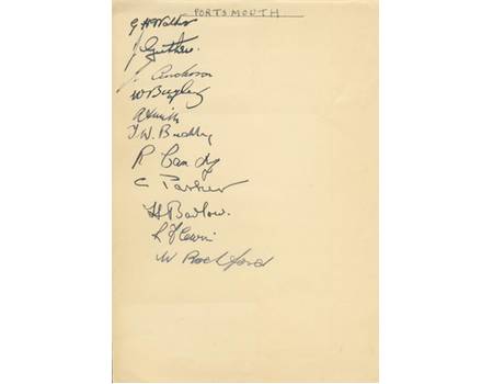 PORTSMOUTH F.C. 1939-40 SIGNED ALBUM PAGE