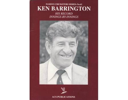 KEN BARRINGTON: HIS RECORD INNINGS-BY-INNINGS