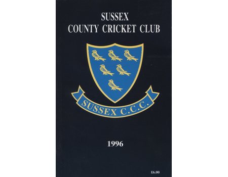 SUSSEX COUNTY CRICKET CLUB HANDBOOK 1996