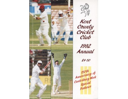 KENT COUNTY CRICKET CLUB 1992 [ANNUAL]