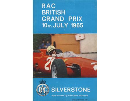 BRITISH GRAND PRIX 1965 MOTOR RACING PROGRAMME