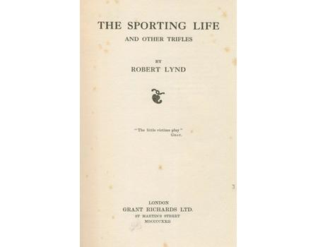 THE SPORTING LIFE