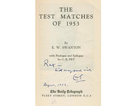 THE TEST MATCHES OF 1953 (PRESENTATION COPY TO REX ALSTON)