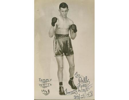 TOMMY WATTS (AUSTRALIA) SIGNED BOXING PHOTOGRAPH