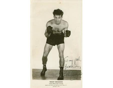 ROCKY GRAZIANO SIGNED BOXING PHOTOGRAPH