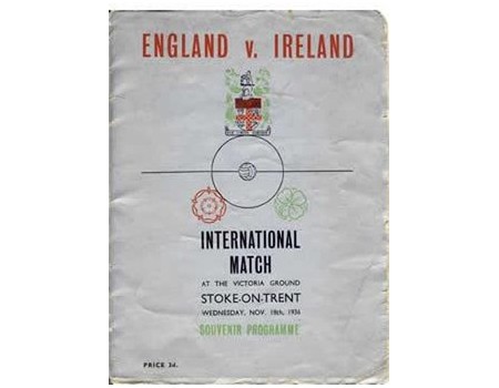 ENGLAND V NORTHERN IRELAND 1936 FOOTBALL PROGRAMME