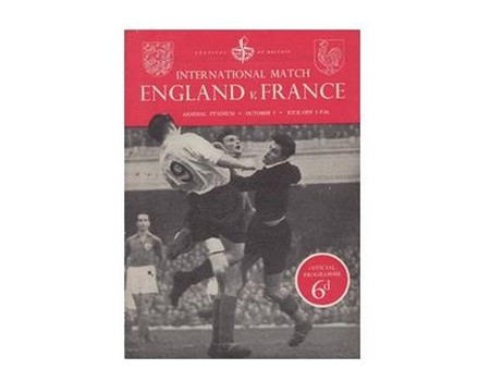 ENGLAND V FRANCE 1951 (FESTIVAL OF BRITAIN) FOOTBALL PROGRAMME ...