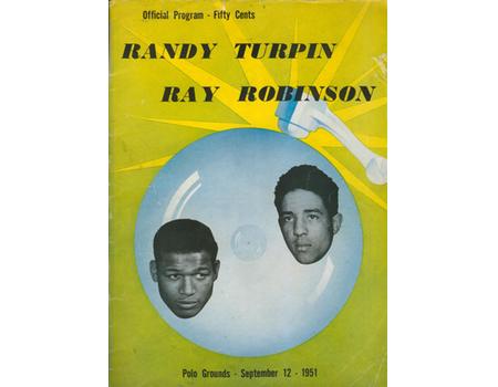 RANDOLPH TURPIN V SUGAR RAY ROBINSON 1951 (NEW YORK) BOXING PROGRAMME