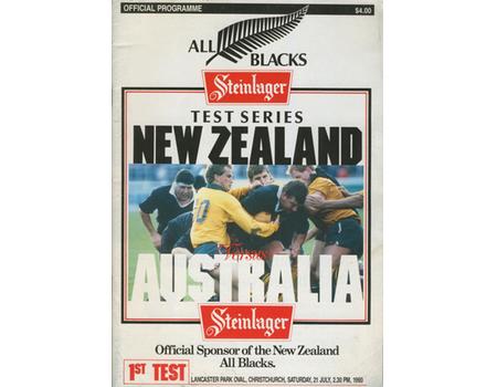 NEW ZEALAND V AUSTRALIA 1990 (1ST TEST) RUGBY PROGRAMME