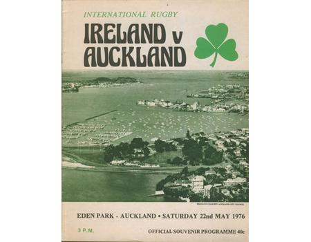 AUCKLAND V IRELAND 1976 RUGBY PROGRAMME