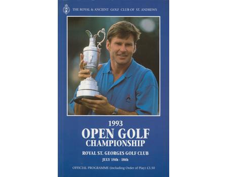 OPEN GOLF CHAMPIONSHIP 1993 (ROYAL ST. GEORGES) PROGRAMME