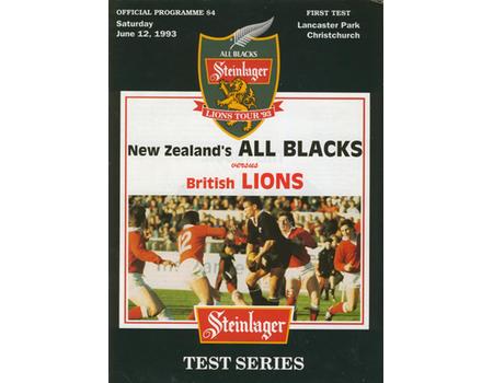 NEW ZEALAND V BRITISH ISLES 1993 (1ST TEST) RUGBY PROGRAMME