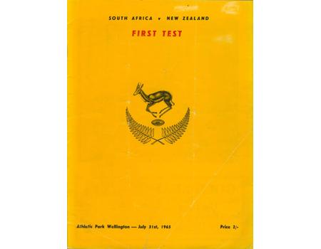 NEW ZEALAND V SOUTH AFRICA 1965 (1ST TEST) RUGBY PROGRAMME