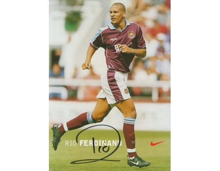 RIO FERDINAND (WEST HAM) SIGNED PHOTOGRAPH