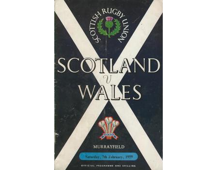 SCOTLAND V WALES 1959 RUGBY PROGRAMME - Scotland Rugby Union Programmes ...