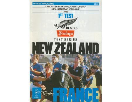 NEW ZEALAND V FRANCE 1989  (1ST TEST) RUGBY PROGRAMME