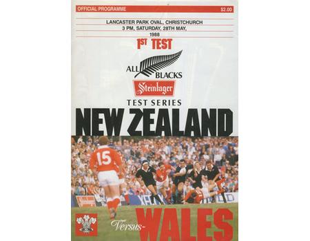 NEW ZEALAND V WALES 1988  (1ST TEST) RUGBY PROGRAMME