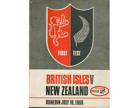 NEW ZEALAND V BRITISH ISLES 1966 (1ST TEST) RUGBY PROGRAMME