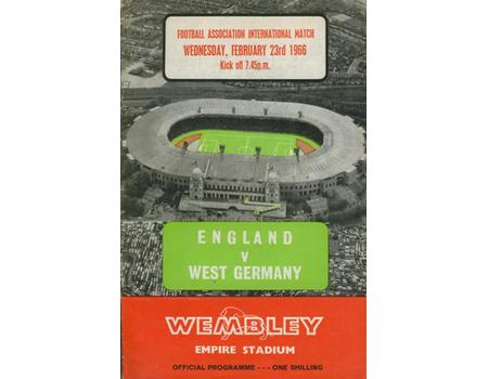 ENGLAND V WEST GERMANY 1966 FOOTBALL PROGRAMME