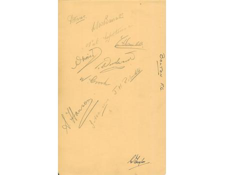 WEST BROMWICH ALBION AND BOLTON WANDERERS AUTOGRAPHS C.1947-48